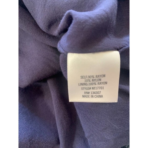 Blue Rain navy blue off the shoulder top with white embroidery - Picture 10 of 11